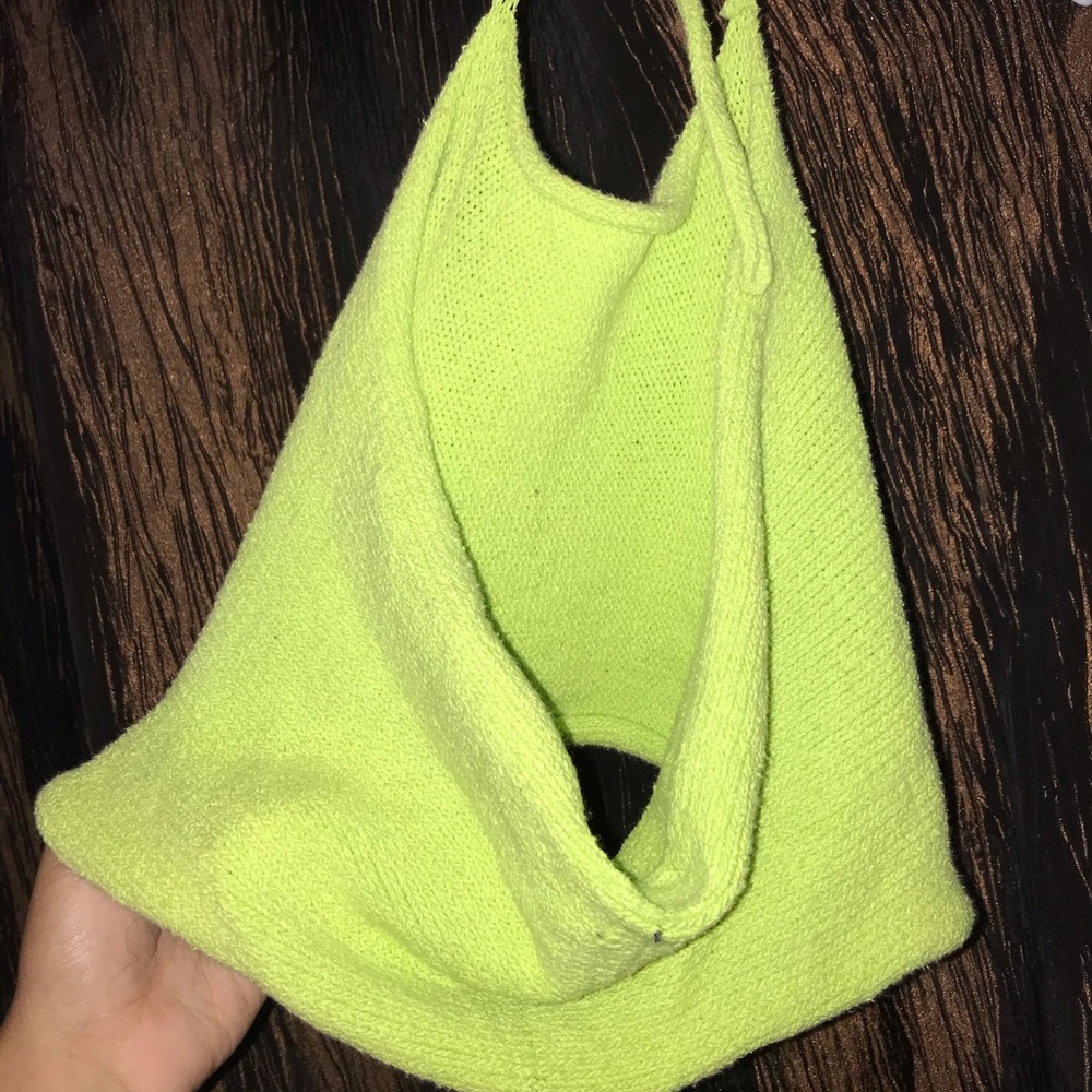 Neon green Haulter top